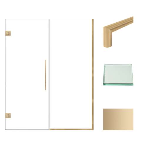 Transolid EHTB58287610C-T-CB Elizabeth 58-in W x 76-in H Hinged Shower Door in Champagne Bronze with Clear Glass
