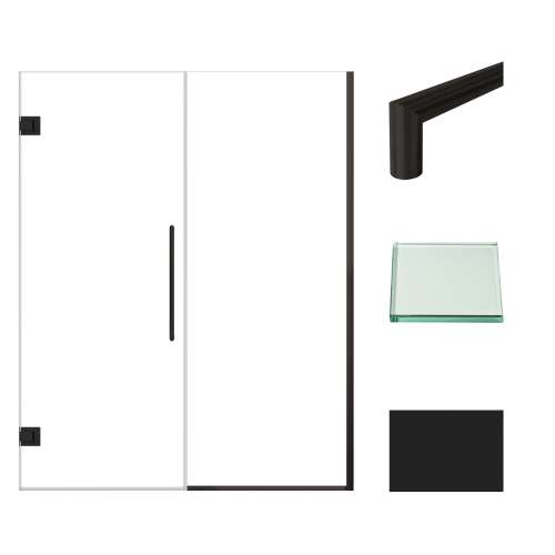 Transolid EHTB58287610C-T-MB Elizabeth 58-in W x 76-in H Hinged Shower Door in Matte Black with Clear Glass