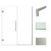 Transolid EHTB59297610C-T-BS Elizabeth 59-in W x 76-in H Hinged Shower Door in Brushed Stainless with Clear Glass