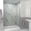 Transolid EHTB605307610C-T-BS Elizabeth 60.5-in W x 76-in H Hinged Shower Door in Brushed Stainless with Clear Glass