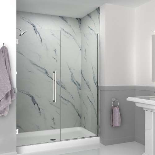 Transolid EHTB605307610C-T-PC Elizabeth 60.5-in W x 76-in H Hinged Shower Door in Polished Chrome with Clear Glass