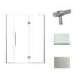 Transolid EHTF61257610C-BK-BS Elizabeth 61-in W x 76-in H Hinged Shower Door in Brushed Stainless with Clear Glass