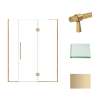 Transolid EHTF61257610C-BK-CB Elizabeth 61-in W x 76-in H Hinged Shower Door in Champagne Bronze with Clear Glass