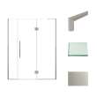 Transolid EHTF61257610C-T-BS Elizabeth 61-in W x 76-in H Hinged Shower Door in Brushed Stainless with Clear Glass