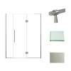Transolid EHTF62267610C-BK-BS Elizabeth 62-in W x 76-in H Hinged Shower Door in Brushed Stainless with Clear Glass