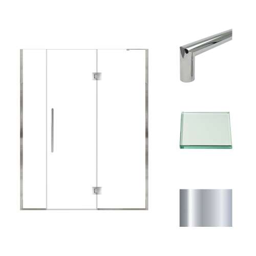 Transolid EHTF62267610C-T-PC Elizabeth 62-in W x 76-in H Hinged Shower Door in Polished Chrome with Clear Glass