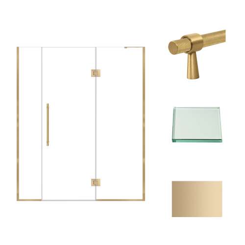 Transolid EHTF63277610C-BK-CB Elizabeth 63-in W x 76-in H Hinged Shower Door in Champagne Bronze with Clear Glass