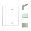 Transolid EHTF63277610C-T-BS Elizabeth 63-in W x 76-in H Hinged Shower Door in Brushed Stainless with Clear Glass