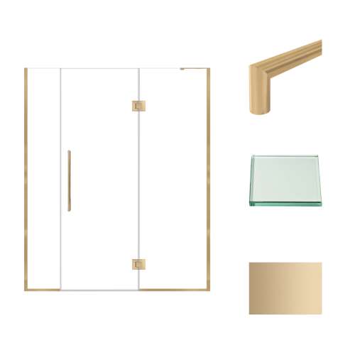 Transolid EHTF63277610C-T-CB Elizabeth 63-in W x 76-in H Hinged Shower Door in Champagne Bronze with Clear Glass