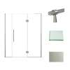 Transolid EHTF645287610C-BK-BS Elizabeth 64.5-in W x 76-in H Hinged Shower Door in Brushed Stainless with Clear Glass