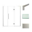 Transolid EHTF665247610C-T-BS Elizabeth 66.5-in W x 76-in H Hinged Shower Door in Brushed Stainless with Clear Glass