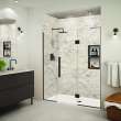 Transolid EHTF665247610C-T-MB Elizabeth 66.5-in W x 76-in H Hinged Shower Door in Matte Black with Clear Glass