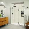 Transolid EHTF665307610C-BK-MB Elizabeth 66.5-in W x 76-in H Hinged Shower Door in Matte Black with Clear Glass