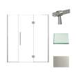 Transolid EHTF675257610C-BK-BS Elizabeth 67.5-in W x 76-in H Hinged Shower Door in Brushed Stainless with Clear Glass
