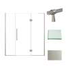 Transolid EHTF70287610C-BK-BS Elizabeth 70-in W x 76-in H Hinged Shower Door in Brushed Stainless with Clear Glass