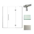 Transolid EHTF70287610C-BK-BS Elizabeth 70-in W x 76-in H Hinged Shower Door in Brushed Stainless with Clear Glass