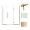 Transolid EHTF70287610C-BK-CB Elizabeth 70-in W x 76-in H Hinged Shower Door in Champagne Bronze with Clear Glass
