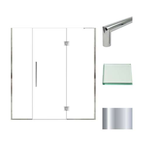 Transolid EHTF70287610C-T-PC Elizabeth 70-in W x 76-in H Hinged Shower Door in Polished Chrome with Clear Glass