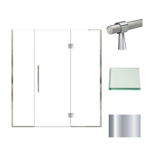 Transolid EHTF705287610C-BK-PC Elizabeth 70.5-in W x 76-in H Hinged Shower Door in Polished Chrome with Clear Glass