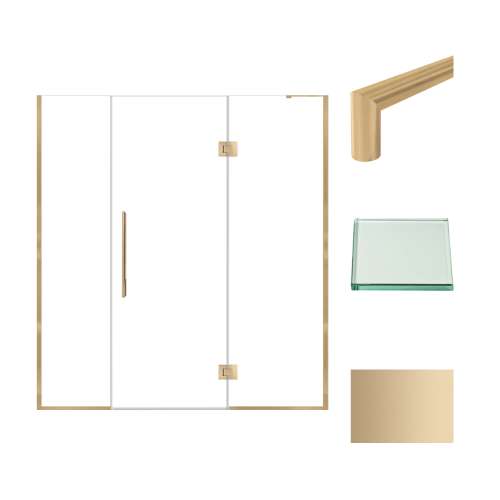 Transolid EHTF705287610C-T-CB Elizabeth 70.5-in W x 76-in H Hinged Shower Door in Champagne Bronze with Clear Glass