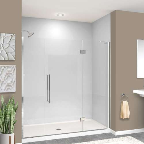 Transolid EHTF705287610C-T-PC Elizabeth 70.5-in W x 76-in H Hinged Shower Door in Polished Chrome with Clear Glass