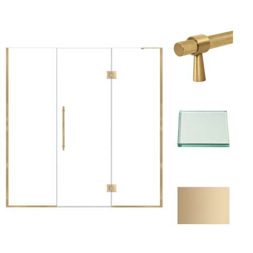 Transolid EHTF72247610C-BK-CB Elizabeth 72-in W x 76-in H Hinged Shower Door in Champagne Bronze with Clear Glass
