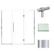 Transolid EHTF72247610C-BK-PC Elizabeth 72-in W x 76-in H Hinged Shower Door in Polished Chrome with Clear Glass