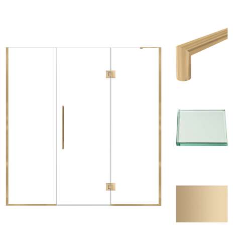 Transolid EHTF72247610C-T-CB Elizabeth 72-in W x 76-in H Hinged Shower Door in Champagne Bronze with Clear Glass