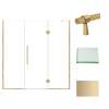 Transolid EHTF73257610C-BK-CB Elizabeth 73-in W x 76-in H Hinged Shower Door in Champagne Bronze with Clear Glass