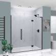 Transolid EHTF73257610C-T-MB Elizabeth 73-in W x 76-in H Hinged Shower Door in Matte Black with Clear Glass