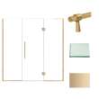 Transolid EHTF74267610C-BK-CB Elizabeth 74-in W x 76-in H Hinged Shower Door in Champagne Bronze with Clear Glass