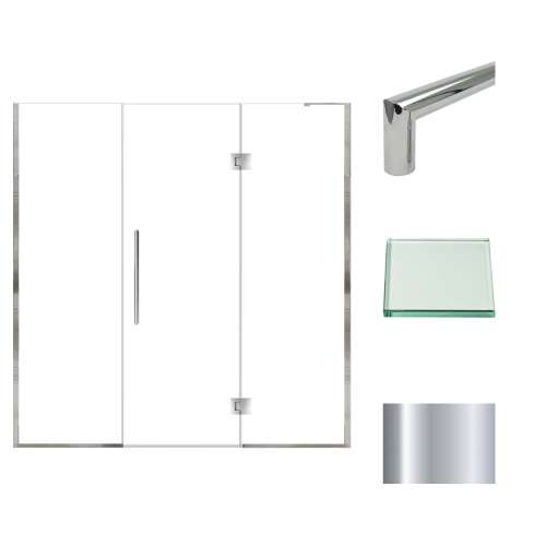 Transolid EHTF745267610C-T-PC Elizabeth 74.5-in W x 76-in H Hinged Shower Door in Polished Chrome with Clear Glass