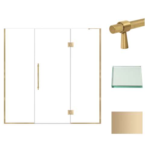 Transolid EHTF75277610C-BK-CB Elizabeth 75-in W x 76-in H Hinged Shower Door in Champagne Bronze with Clear Glass