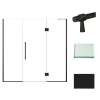 Transolid EHTF75277610C-BK-MB Elizabeth 75-in W x 76-in H Hinged Shower Door in Matte Black with Clear Glass