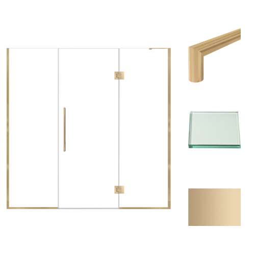 Transolid EHTF75277610C-T-CB Elizabeth 75-in W x 76-in H Hinged Shower Door in Champagne Bronze with Clear Glass