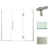 Transolid EHTF755277610C-BK-BS Elizabeth 75.5-in W x 76-in H Hinged Shower Door in Brushed Stainless with Clear Glass