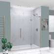 Transolid EHTF755277610C-T-BS Elizabeth 75.5-in W x 76-in H Hinged Shower Door in Brushed Stainless with Clear Glass