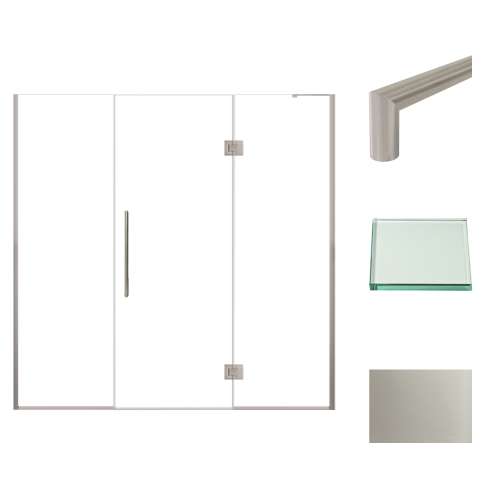 Transolid EHTF755277610C-T-BS Elizabeth 75.5-in W x 76-in H Hinged Shower Door