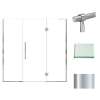 Transolid EHTF76287610C-BK-PC Elizabeth 76-in W x 76-in H Hinged Shower Door in Polished Chrome with Clear Glass
