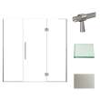 Transolid EHTF77297610C-BK-BS Elizabeth 77-in W x 76-in H Hinged Shower Door in Brushed Stainless with Clear Glass