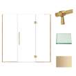 Transolid EHTF77297610C-BK-CB Elizabeth 77-in W x 76-in H Hinged Shower Door in Champagne Bronze with Clear Glass