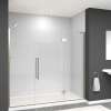 Transolid EHTF775297610C-T-BS Elizabeth 77.5-in W x 76-in H Hinged Shower Door in Brushed Stainless with Clear Glass