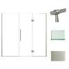 Transolid EHTF78247610C-BK-BS Elizabeth 78-in W x 76-in H Hinged Shower Door in Brushed Stainless with Clear Glass