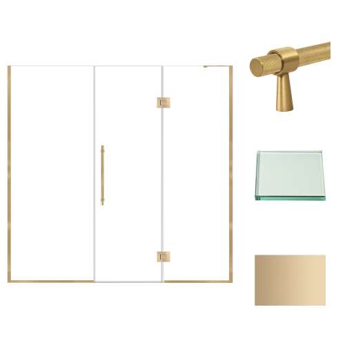 Transolid EHTF78247610C-BK-CB Elizabeth 78-in W x 76-in H Hinged Shower Door in Champagne Bronze with Clear Glass