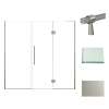 Transolid EHTF78307610C-BK-BS Elizabeth 78-in W x 76-in H Hinged Shower Door in Brushed Stainless with Clear Glass