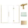 Transolid EHTF78307610C-BK-CB Elizabeth 78-in W x 76-in H Hinged Shower Door in Champagne Bronze with Clear Glass