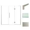 Transolid EHTF78307610C-T-BS Elizabeth 78-in W x 76-in H Hinged Shower Door in Brushed Stainless with Clear Glass