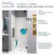 Transolid EHTA277610C-BK-CB Elizabeth 27-in W x 76-in H Hinged Shower Door in Champagne Bronze with Clear Glass