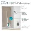 Transolid EHTB55257610C-BK-PC Elizabeth 55-in W x 76-in H Hinged Shower Door in Polished Chrome with Clear Glass