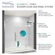 Transolid EHTF725247610C-BK-MB Elizabeth 72.5-in W x 76-in H Hinged Shower Door in Matte Black with Clear Glass